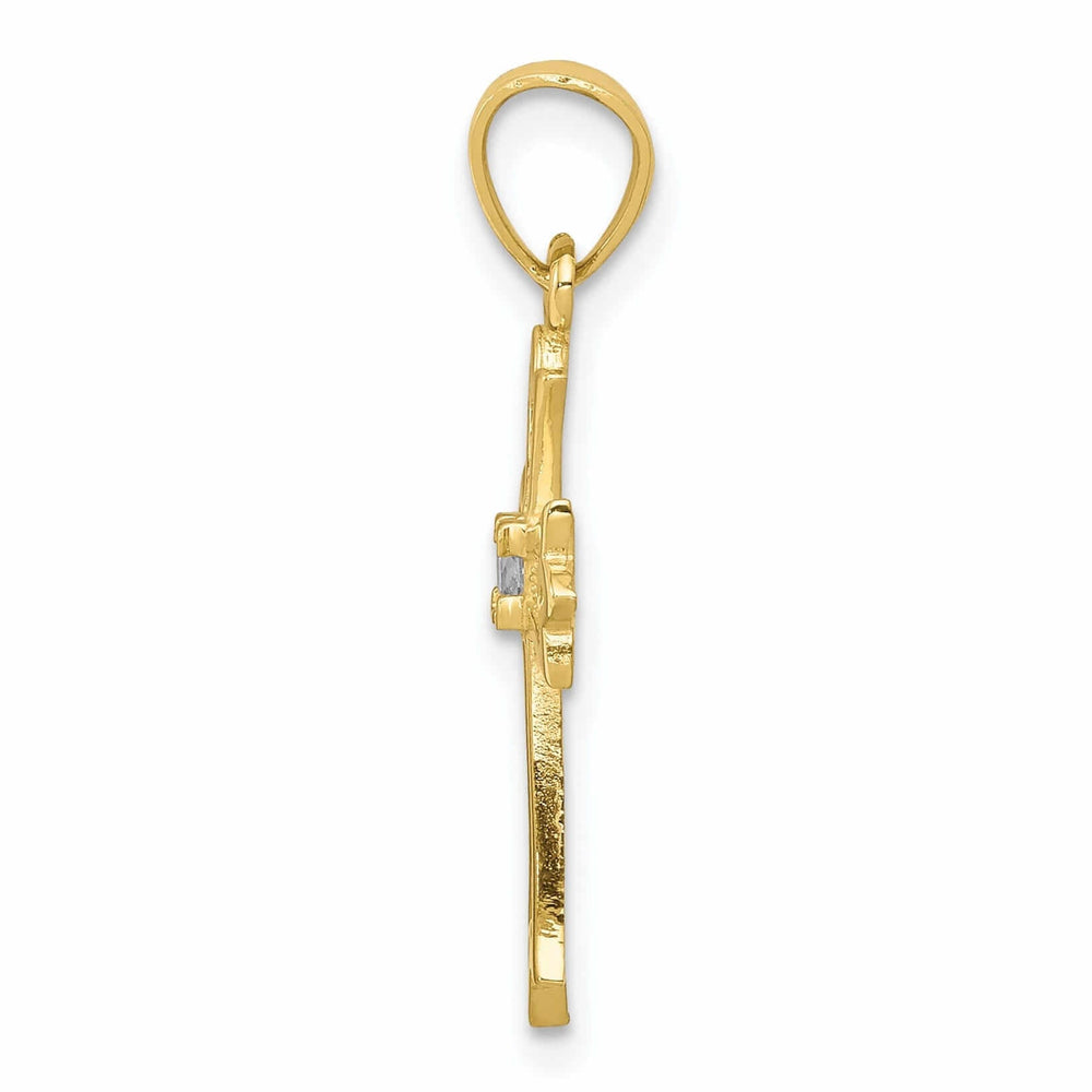 Lovely Rita's Pendants & Charms 10k Yellow Gold Cubic Zirconia Cross Pendant