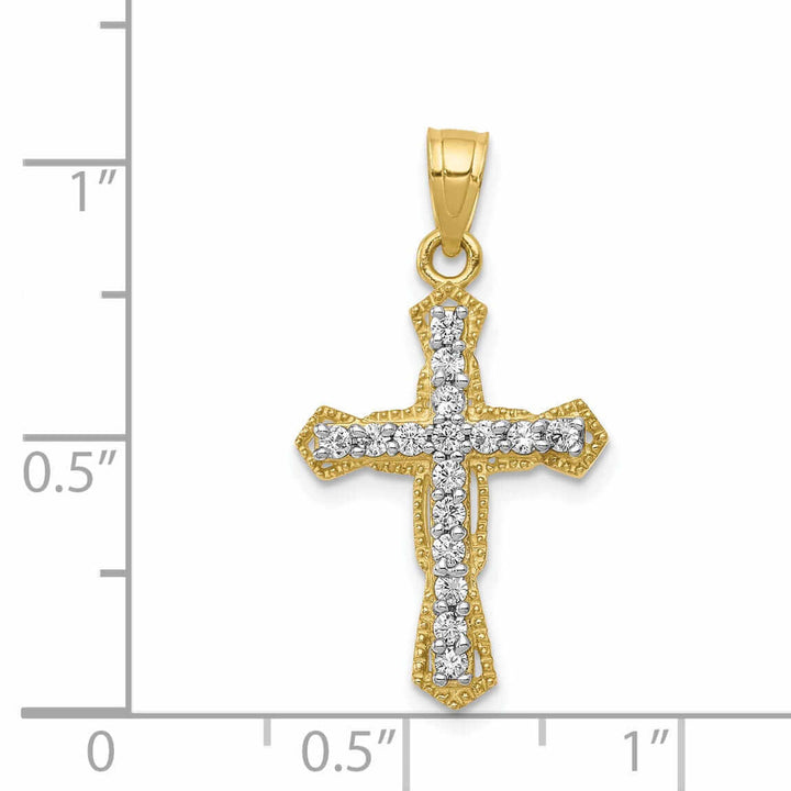 Lovely Rita's Pendants & Charms 10k Yellow Gold Cubic Zirconia Cross Pendant