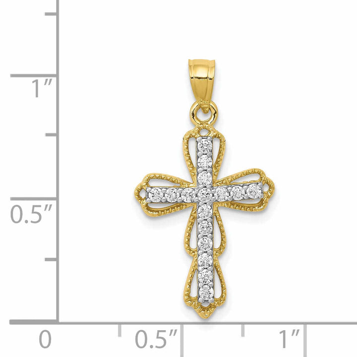 Lovely Rita's Pendants & Charms 10k Yellow Gold Cubic Zirconia Cross Pendant