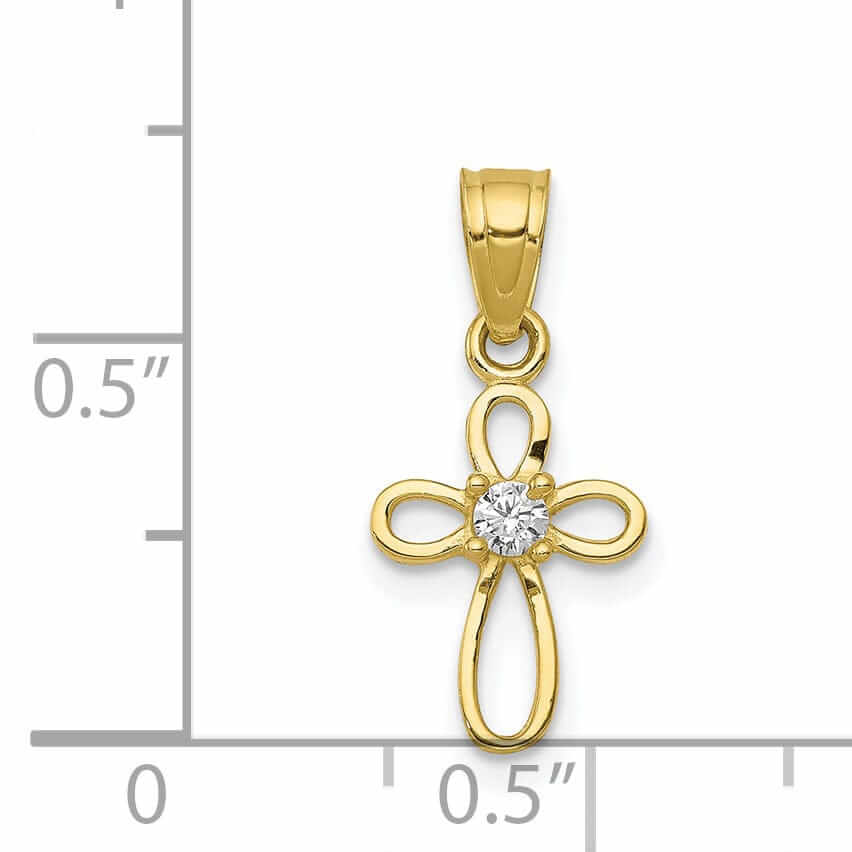 Lovely Rita's Pendants & Charms 10k Yellow Gold Cubic Zirconia Pendant Polished
