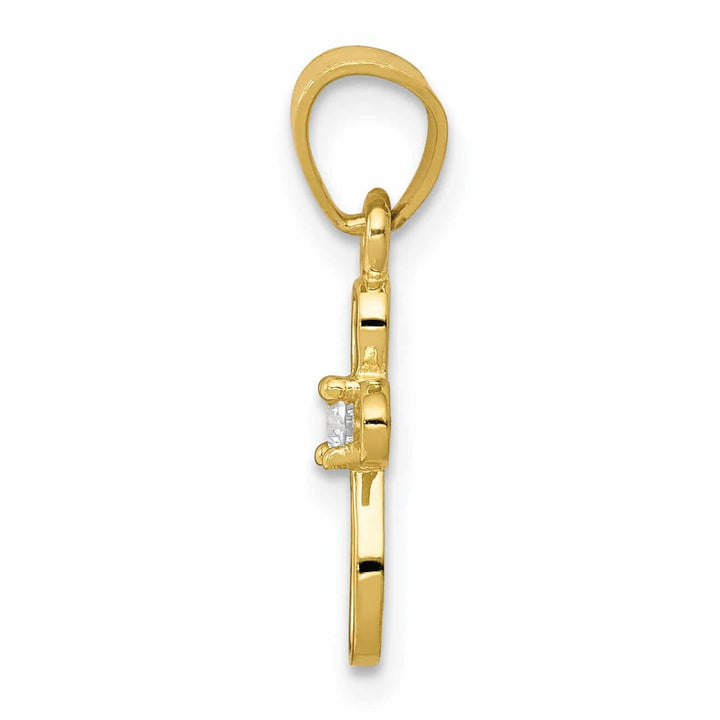 Lovely Rita's Pendants & Charms 10k Yellow Gold Cubic Zirconia Pendant Polished