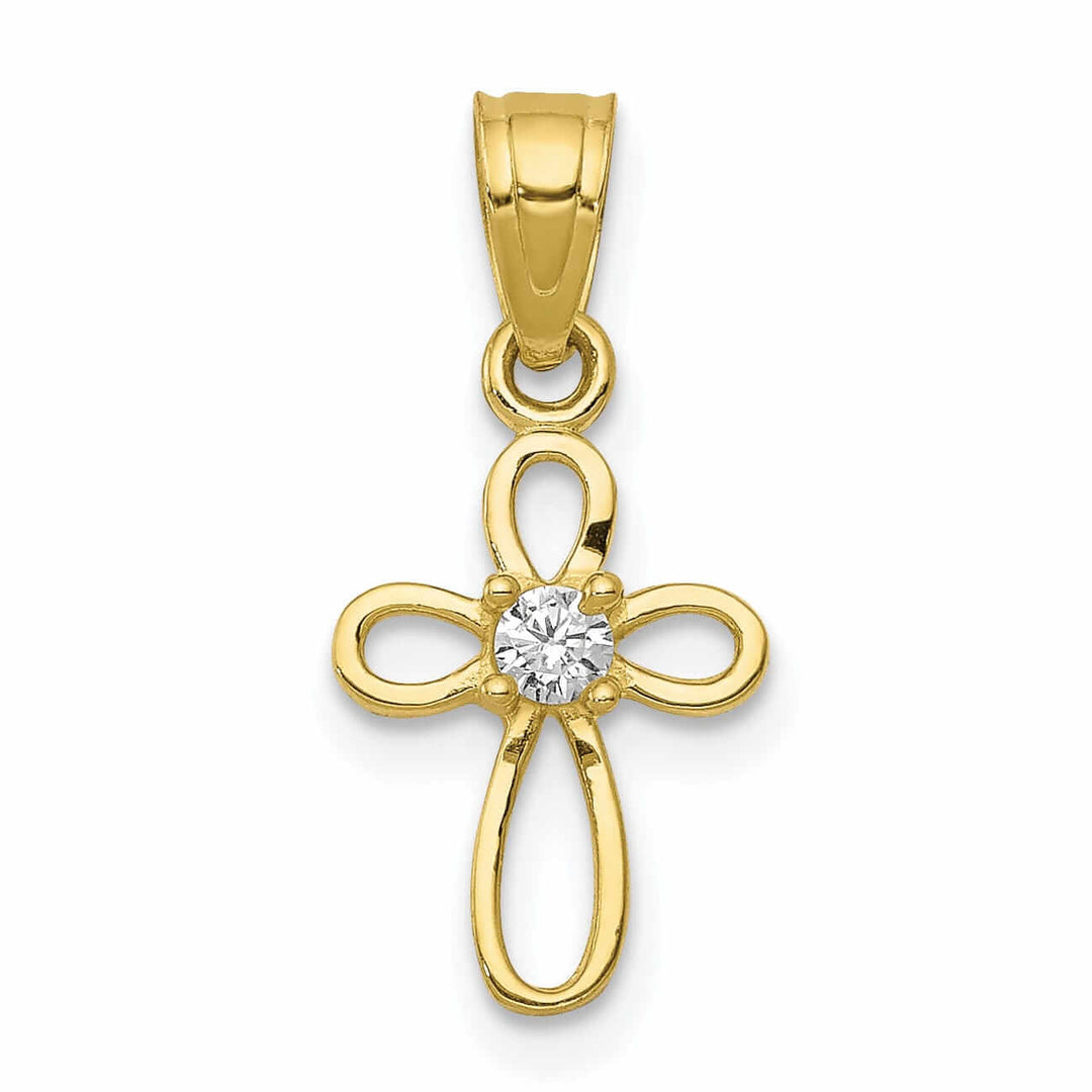 Lovely Rita's Pendants & Charms 10k Yellow Gold Cubic Zirconia Pendant Polished