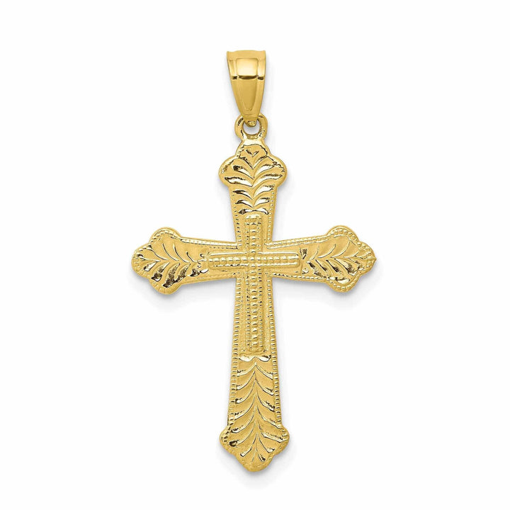Lovely Rita's Pendants & Charms 10k Yellow Gold D.C Budded Cross Pendant Polished