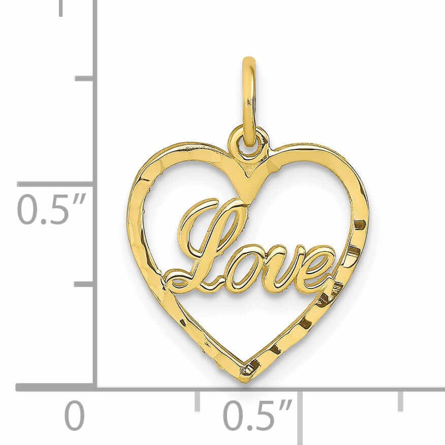 Lovely Rita's Pendants & Charms 10k Yellow Gold D.C Love In Heart Pendant