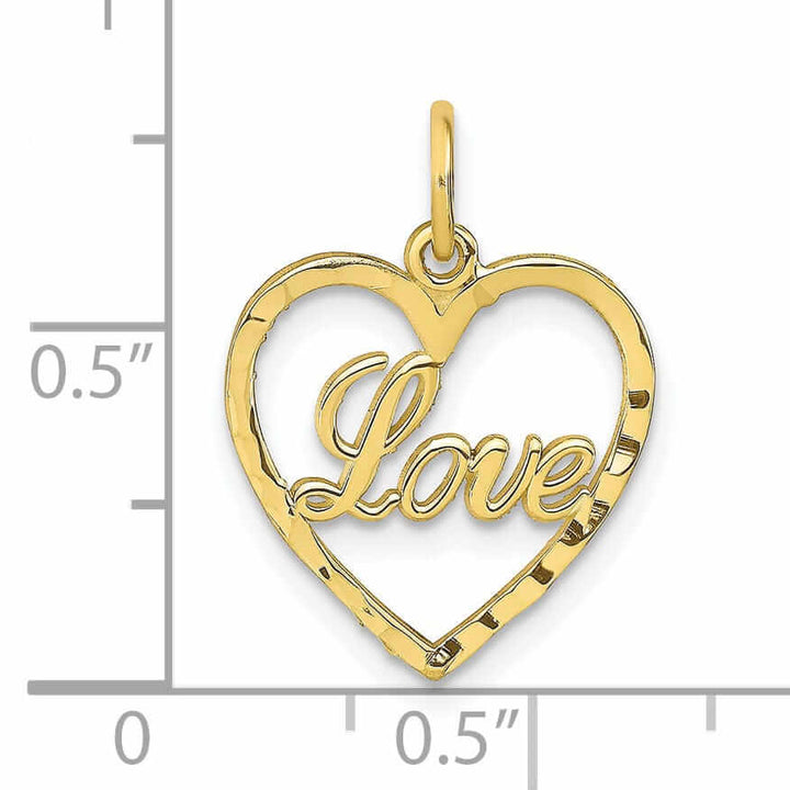 Lovely Rita's Pendants & Charms 10k Yellow Gold D.C Love In Heart Pendant
