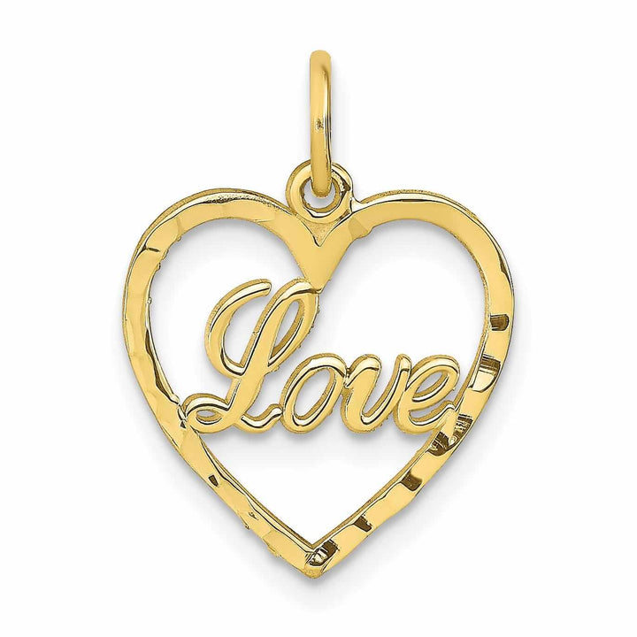 Lovely Rita's Pendants & Charms 10k Yellow Gold D.C Love In Heart Pendant