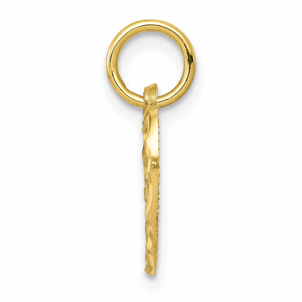 Lovely Rita's Pendants & Charms 10k Yellow Gold D.C Satin Finish Heart Pendant