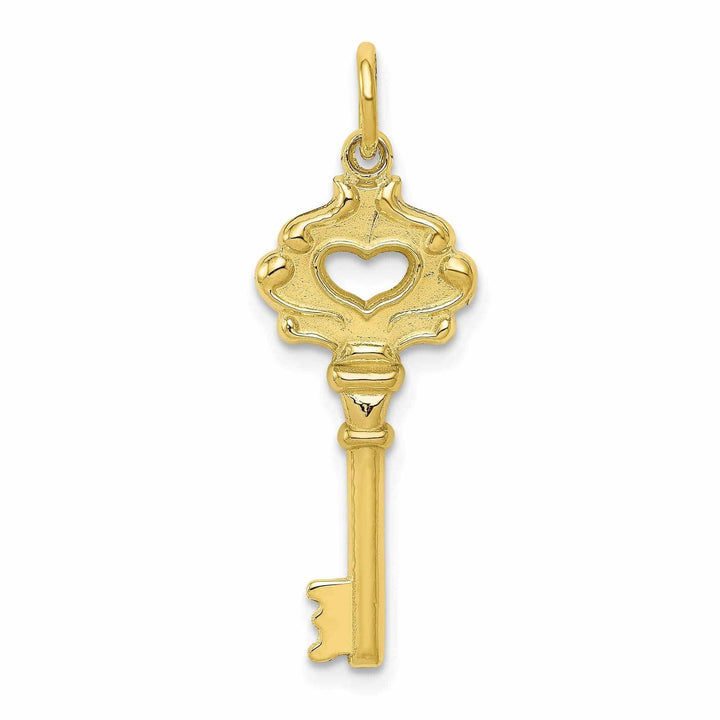 Lovely Rita's Pendants & Charms 10k Yellow Gold D.C Satin Polished Key Pendant