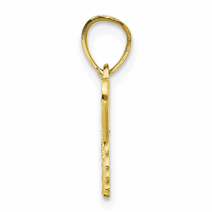 Lovely Rita's Pendants & Charms 10k Yellow Gold Diamond Cut Butterfly Pendant