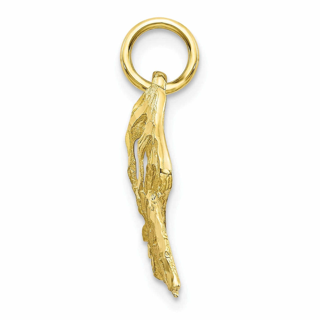 Lovely Rita's Pendants & Charms 10k Yellow Gold Diamond Cut Butterfly Pendant