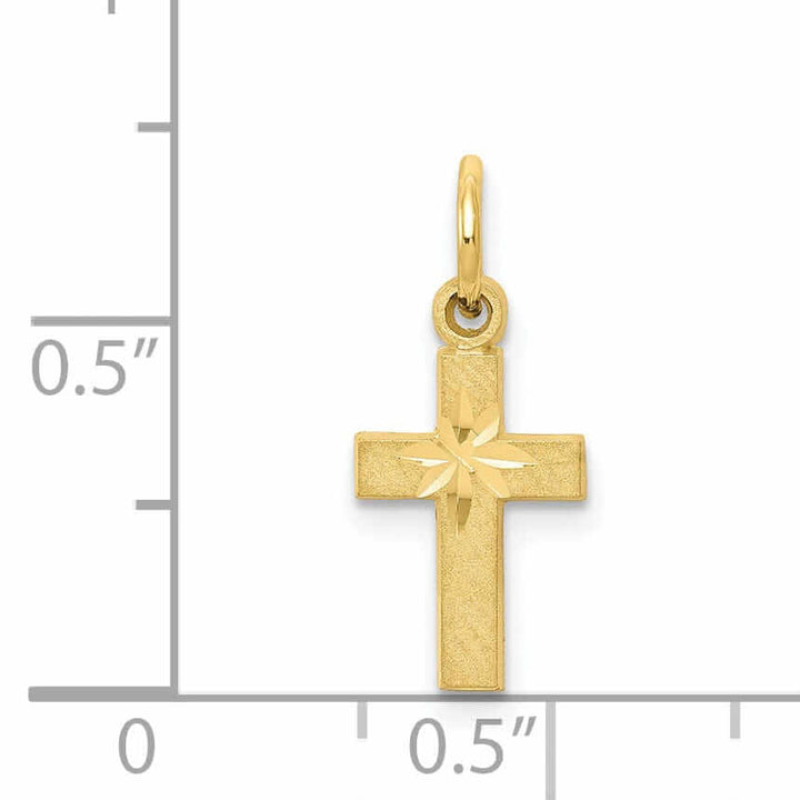 Lovely Rita's Pendants & Charms 10k Yellow Gold Diamond Cut Cross Charm