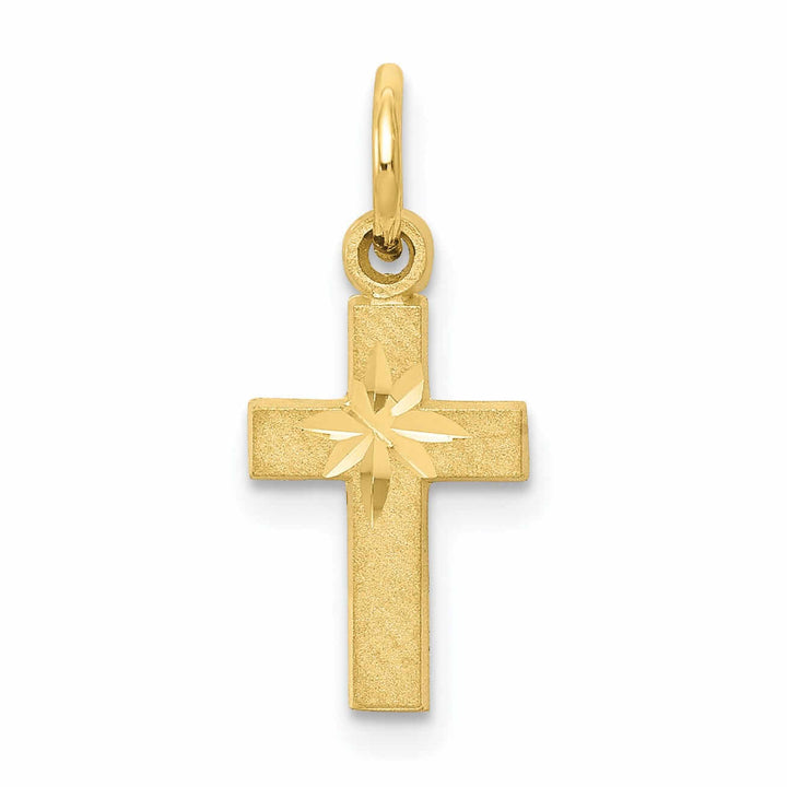 Lovely Rita's Pendants & Charms 10k Yellow Gold Diamond Cut Cross Charm
