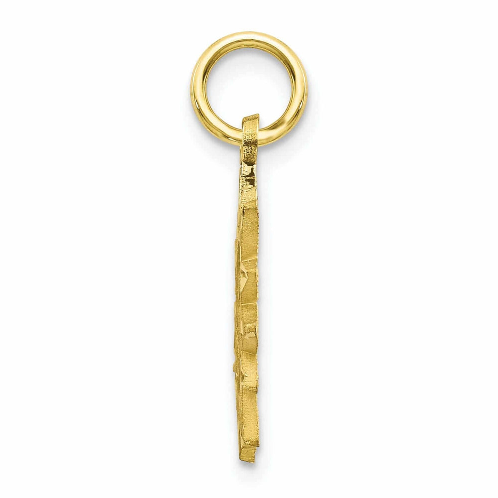 Lovely Rita's Pendants & Charms 10k Yellow Gold Diamond Cut Finish Sun Pendant