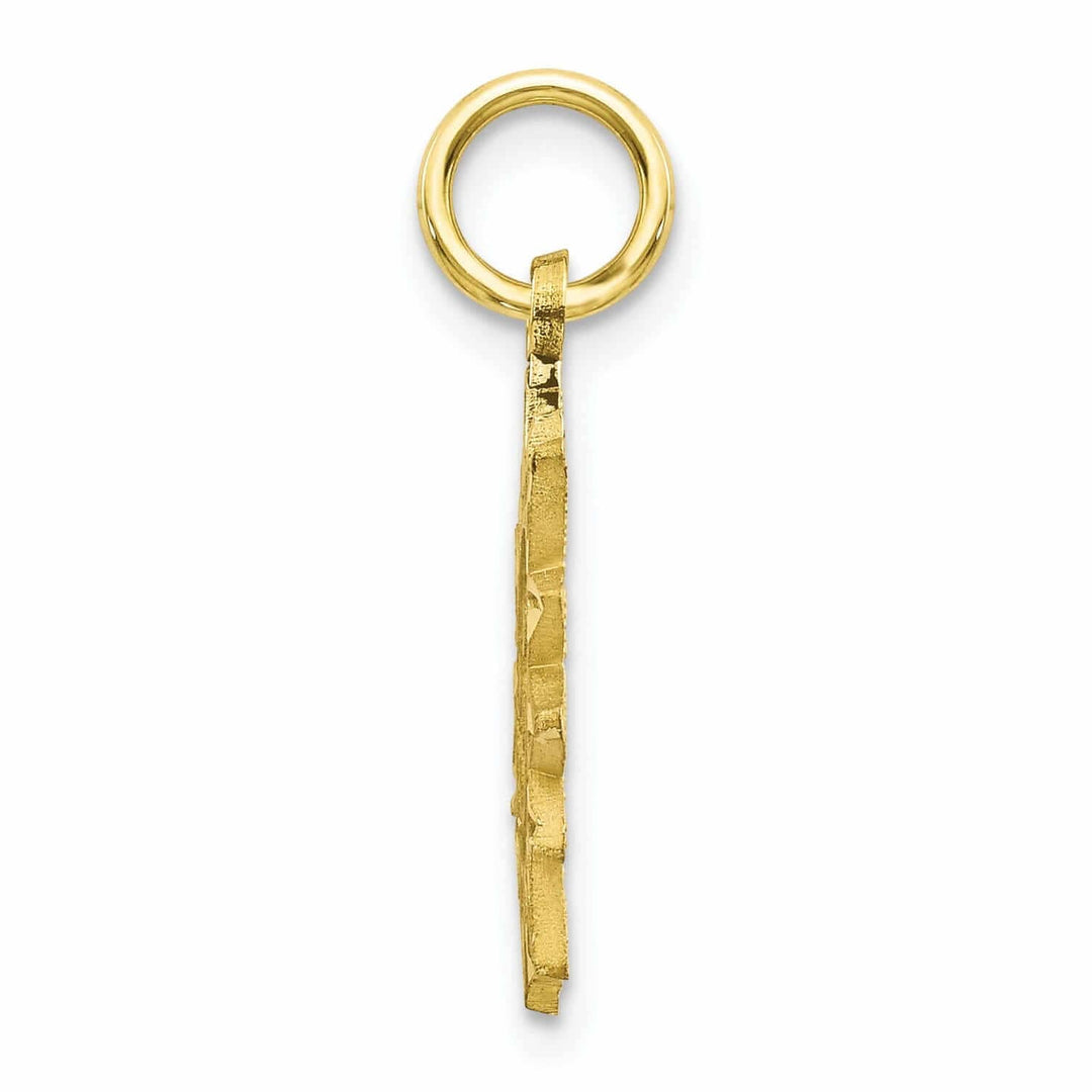 Lovely Rita's Pendants & Charms 10k Yellow Gold Diamond Cut Finish Sun Pendant