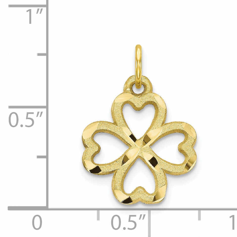 Lovely Rita's Pendants & Charms 10k Yellow Gold Diamond Cut Shamrock Pendant