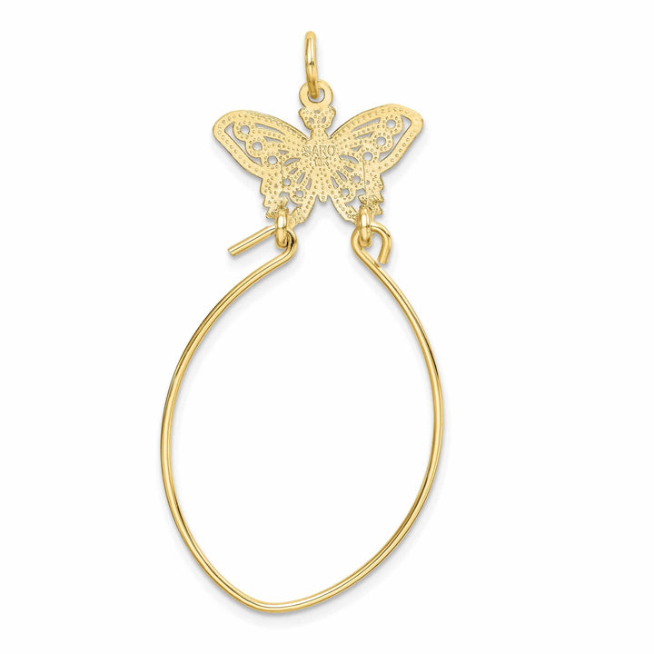 Lovely Rita's Pendants & Charms 10k Yellow Gold Filigree Butterfly Charm Holder