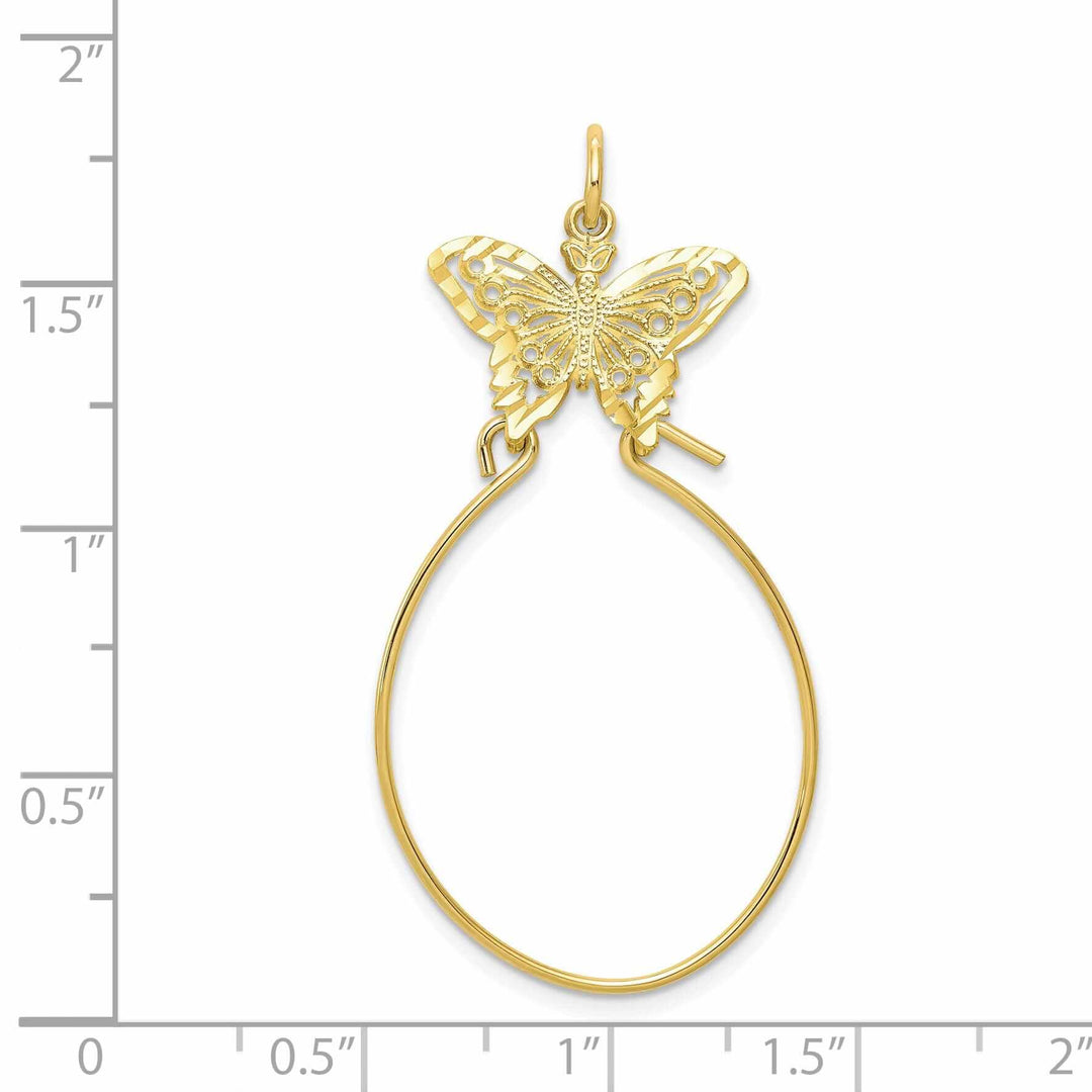 Lovely Rita's Pendants & Charms 10k Yellow Gold Filigree Butterfly Charm Holder