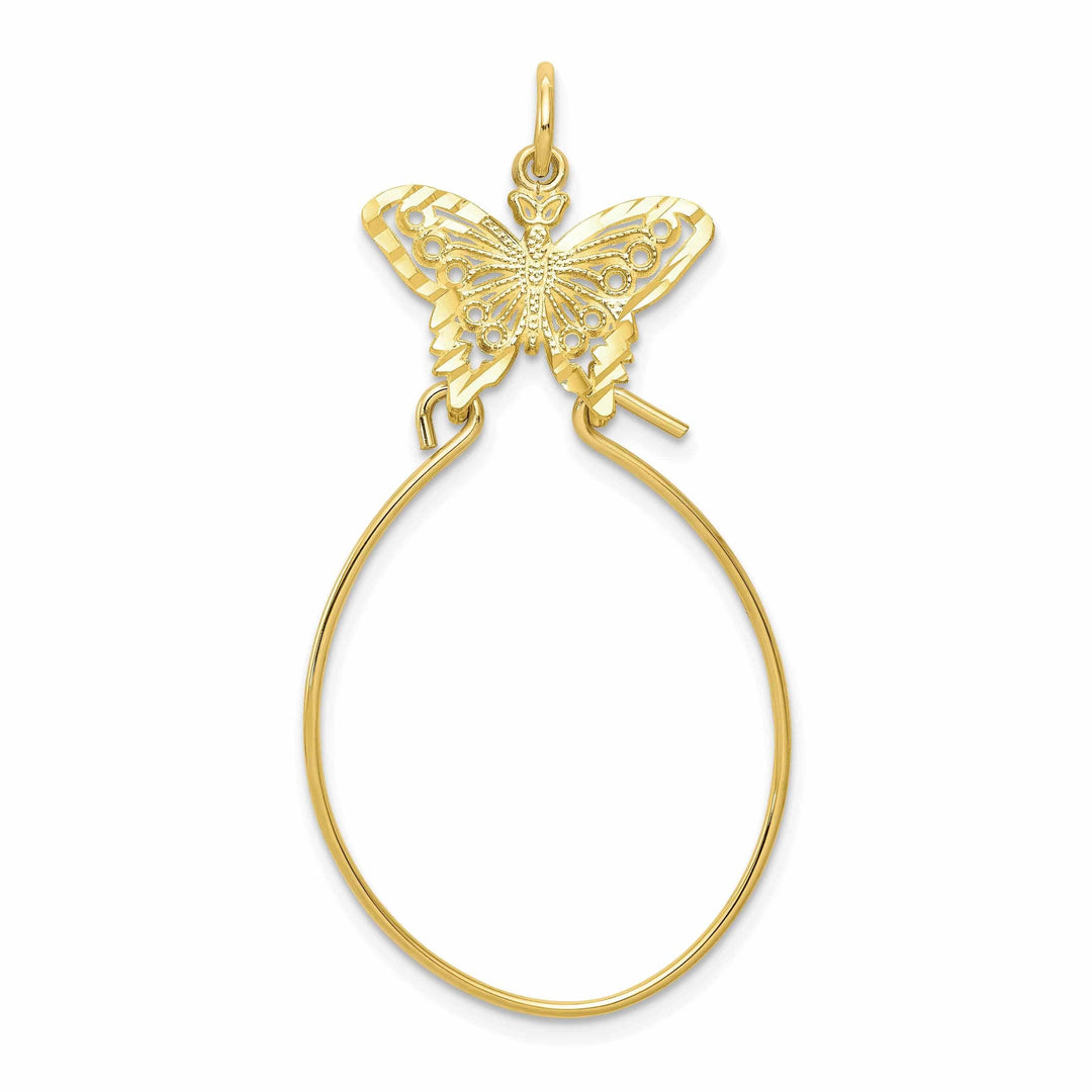 Lovely Rita's Pendants & Charms 10k Yellow Gold Filigree Butterfly Charm Holder