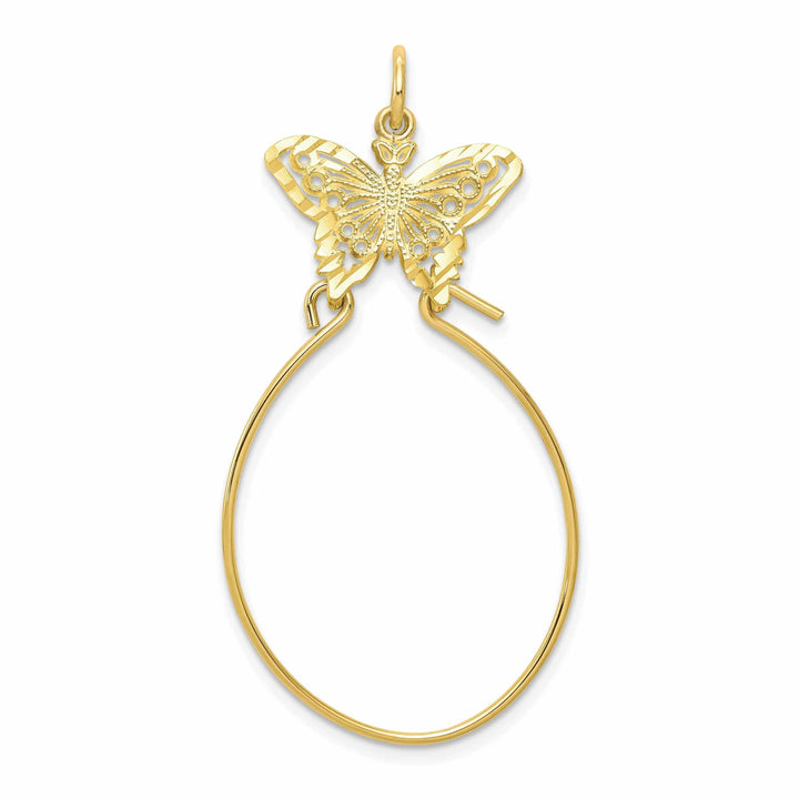 Lovely Rita's Pendants & Charms 10k Yellow Gold Filigree Butterfly Charm Holder
