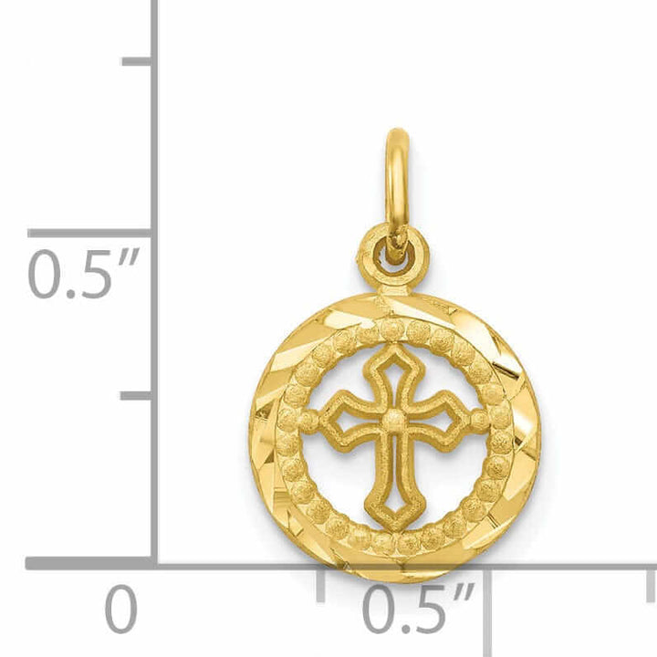 Lovely Rita's Pendants & Charms 10k Yellow Gold Finish Cross In Frame Pendant