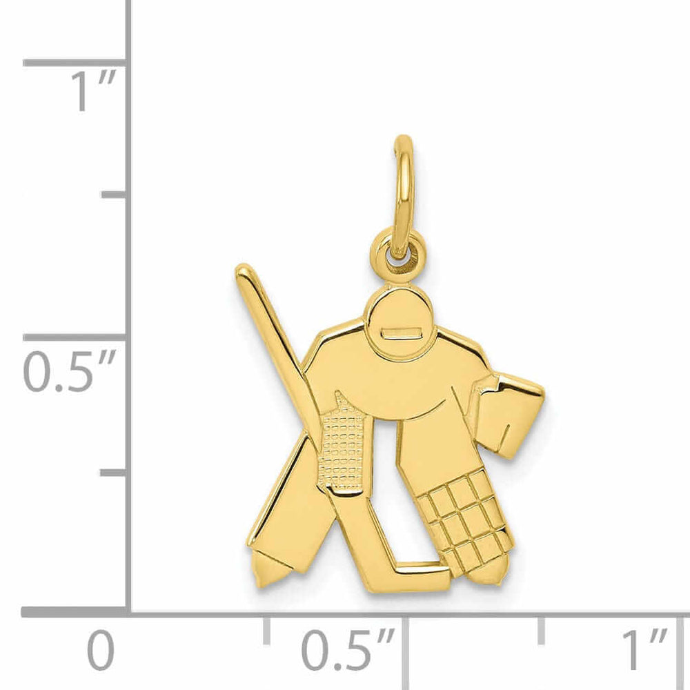 Lovely Rita's Pendants & Charms 10k Yellow Gold Goalie Hockey Player Pendant