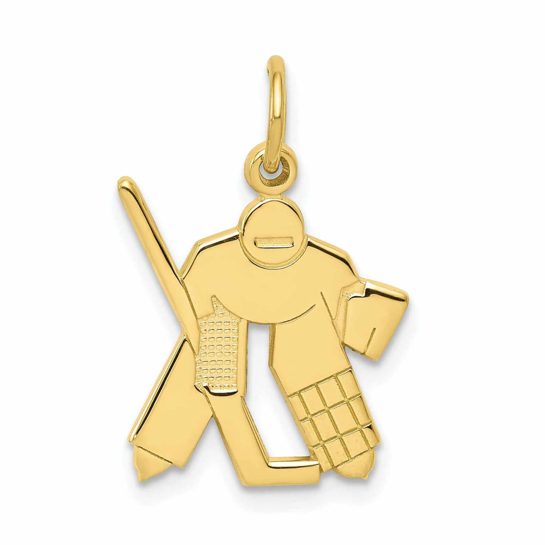 Lovely Rita's Pendants & Charms 10k Yellow Gold Goalie Hockey Player Pendant