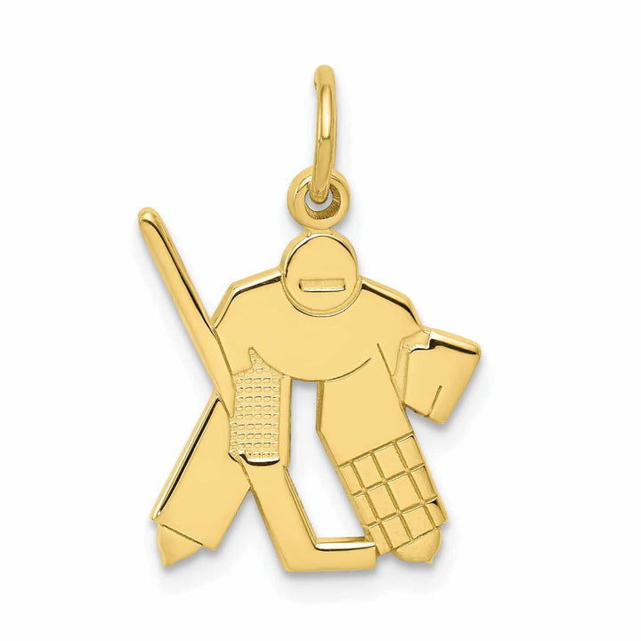 Lovely Rita's Pendants & Charms 10k Yellow Gold Goalie Hockey Player Pendant