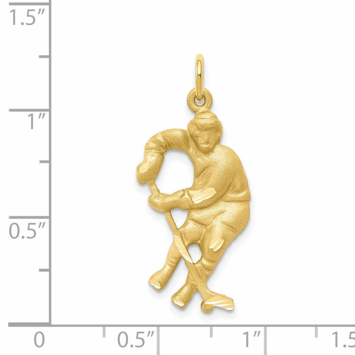 Lovely Rita's Pendants & Charms 10k Yellow Gold Hockey Player full Gear Charm