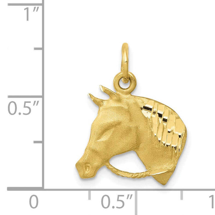 Lovely Rita's Pendants & Charms 10k Yellow Gold Horsehead With Reins Pendant