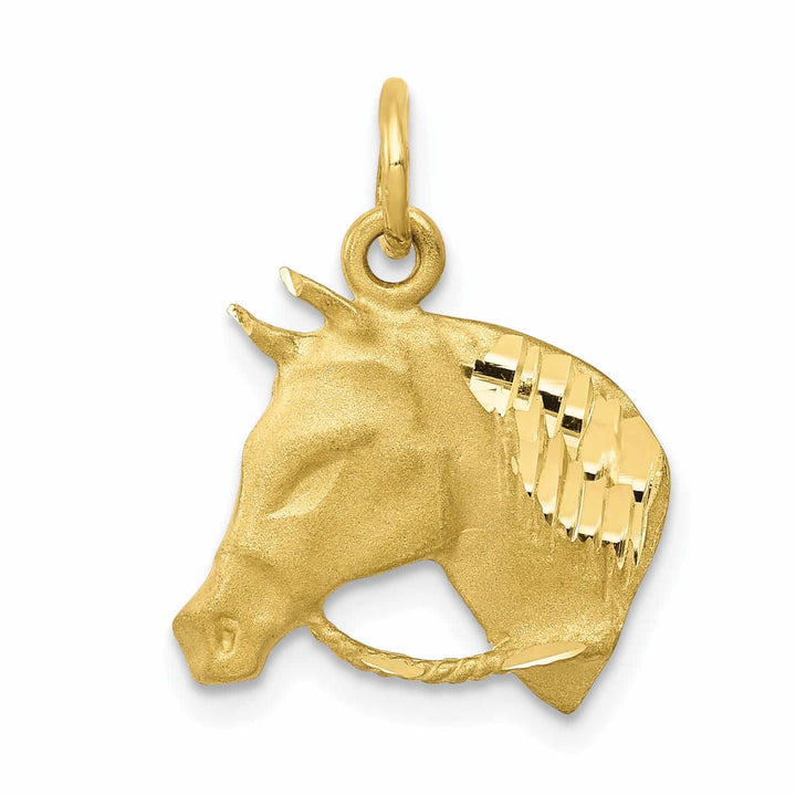 Lovely Rita's Pendants & Charms 10k Yellow Gold Horsehead With Reins Pendant