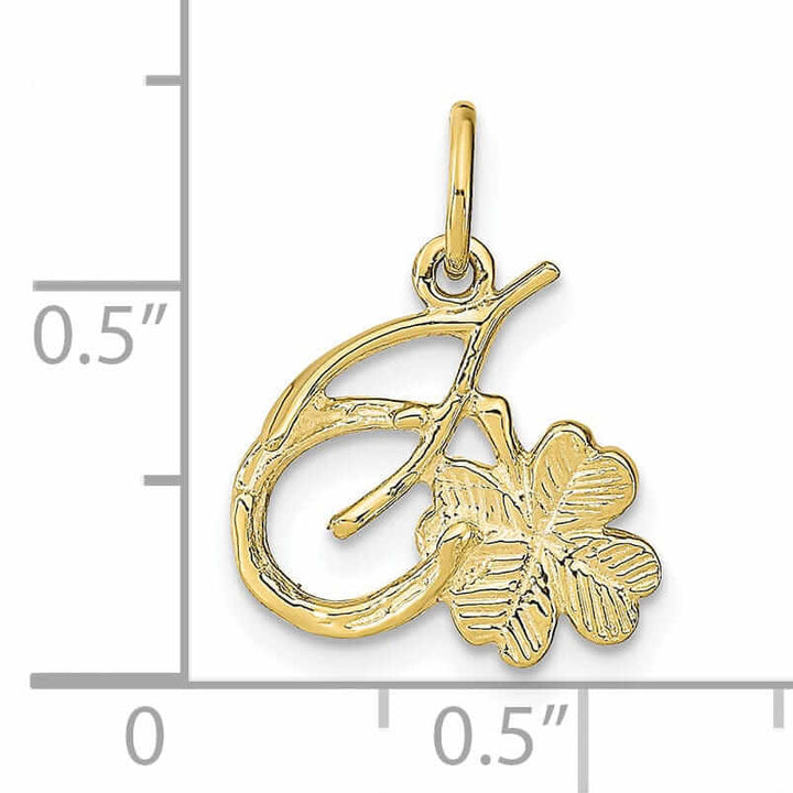 Lovely Rita's Pendants & Charms 10k Yellow Gold Horseshoe Shamrock Pendant