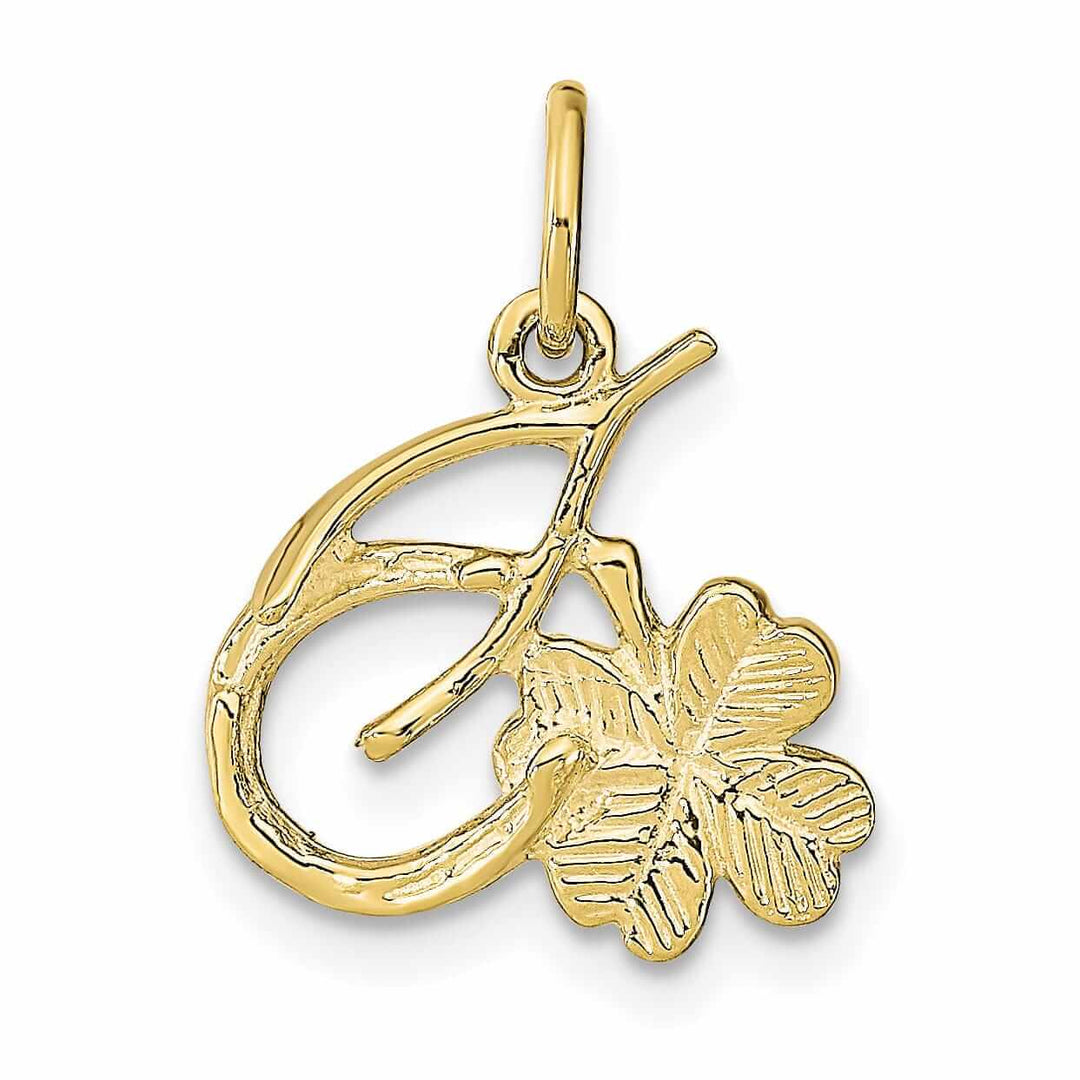 Lovely Rita's Pendants & Charms 10k Yellow Gold Horseshoe Shamrock Pendant
