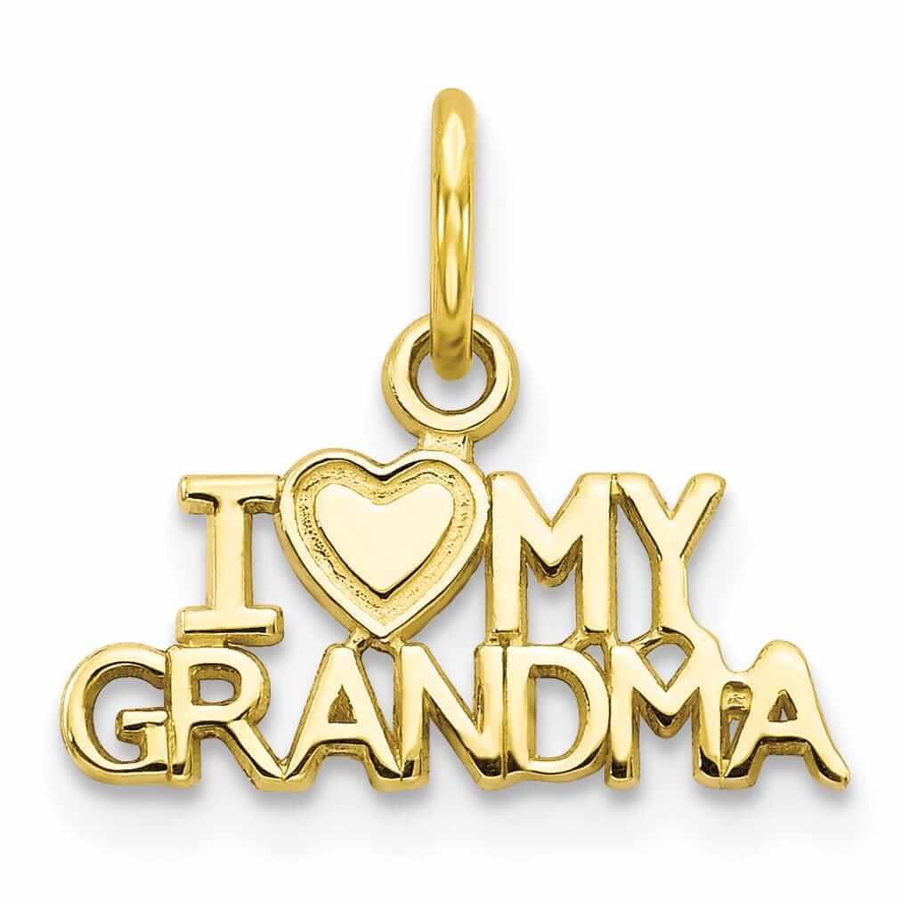Lovely Rita's Pendants & Charms 10k Yellow Gold I Love My Grandma Heart Pendant