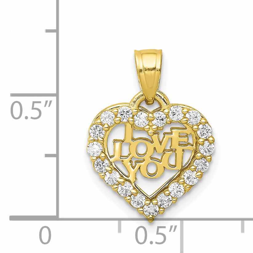 Lovely Rita's Pendants & Charms 10k Yellow Gold I Love You Heart in Heart Charm