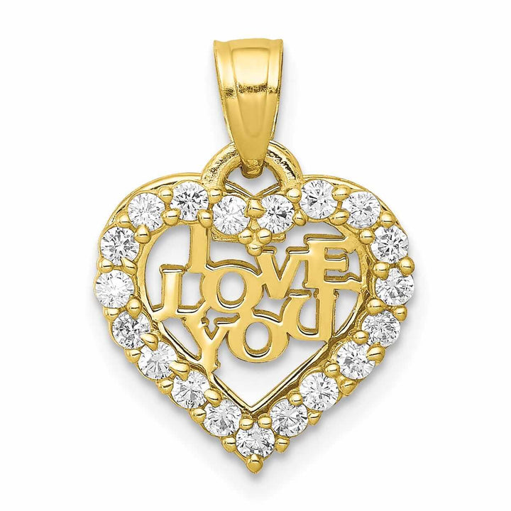 Lovely Rita's Pendants & Charms 10k Yellow Gold I Love You Heart in Heart Charm