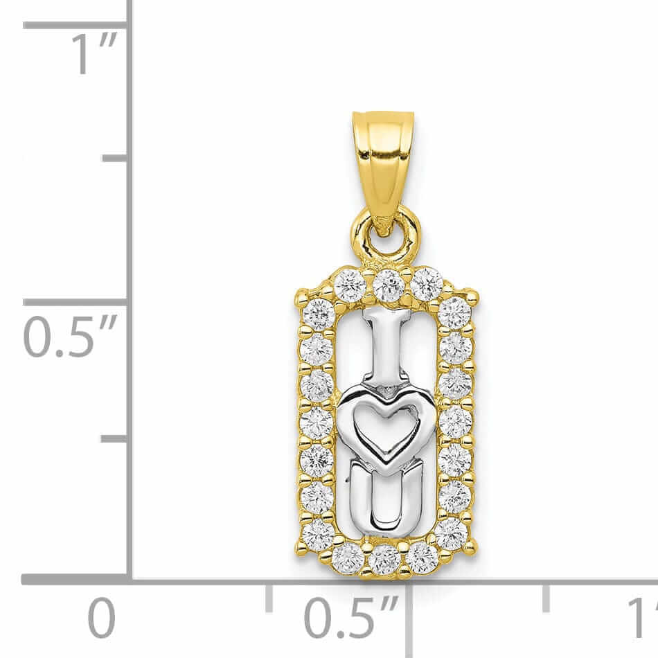 Lovely Rita's Pendants & Charms 10k Yellow Gold I Love You with Heart Pendant