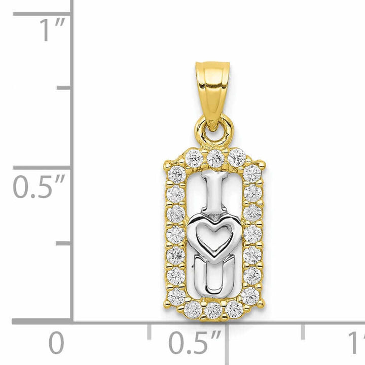 Lovely Rita's Pendants & Charms 10k Yellow Gold I Love You with Heart Pendant
