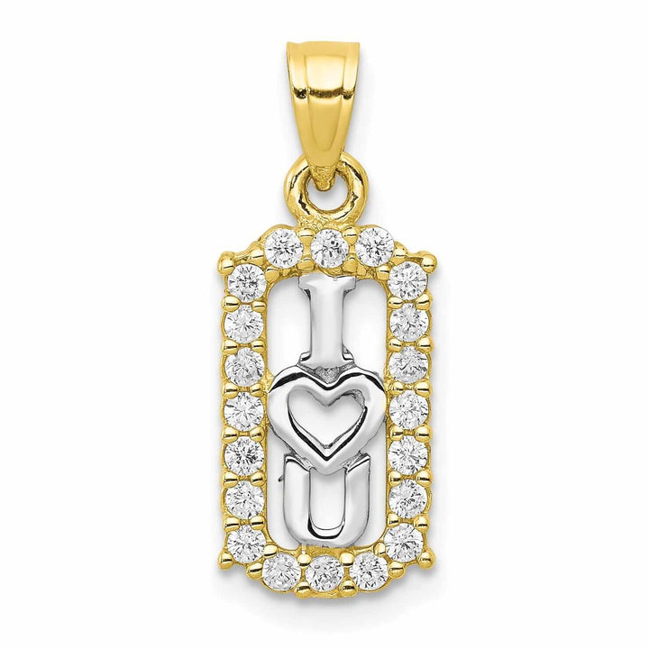 Lovely Rita's Pendants & Charms 10k Yellow Gold I Love You with Heart Pendant