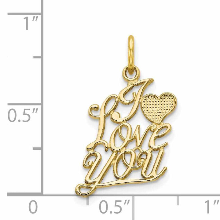 Lovely Rita's Pendants & Charms 10k Yellow Gold I Love You with Heart Pendant