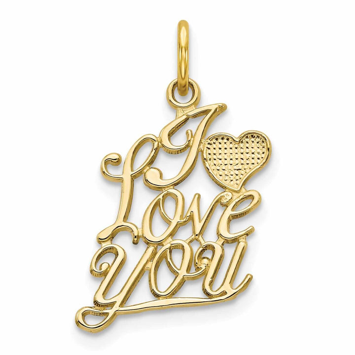 Lovely Rita's Pendants & Charms 10k Yellow Gold I Love You with Heart Pendant