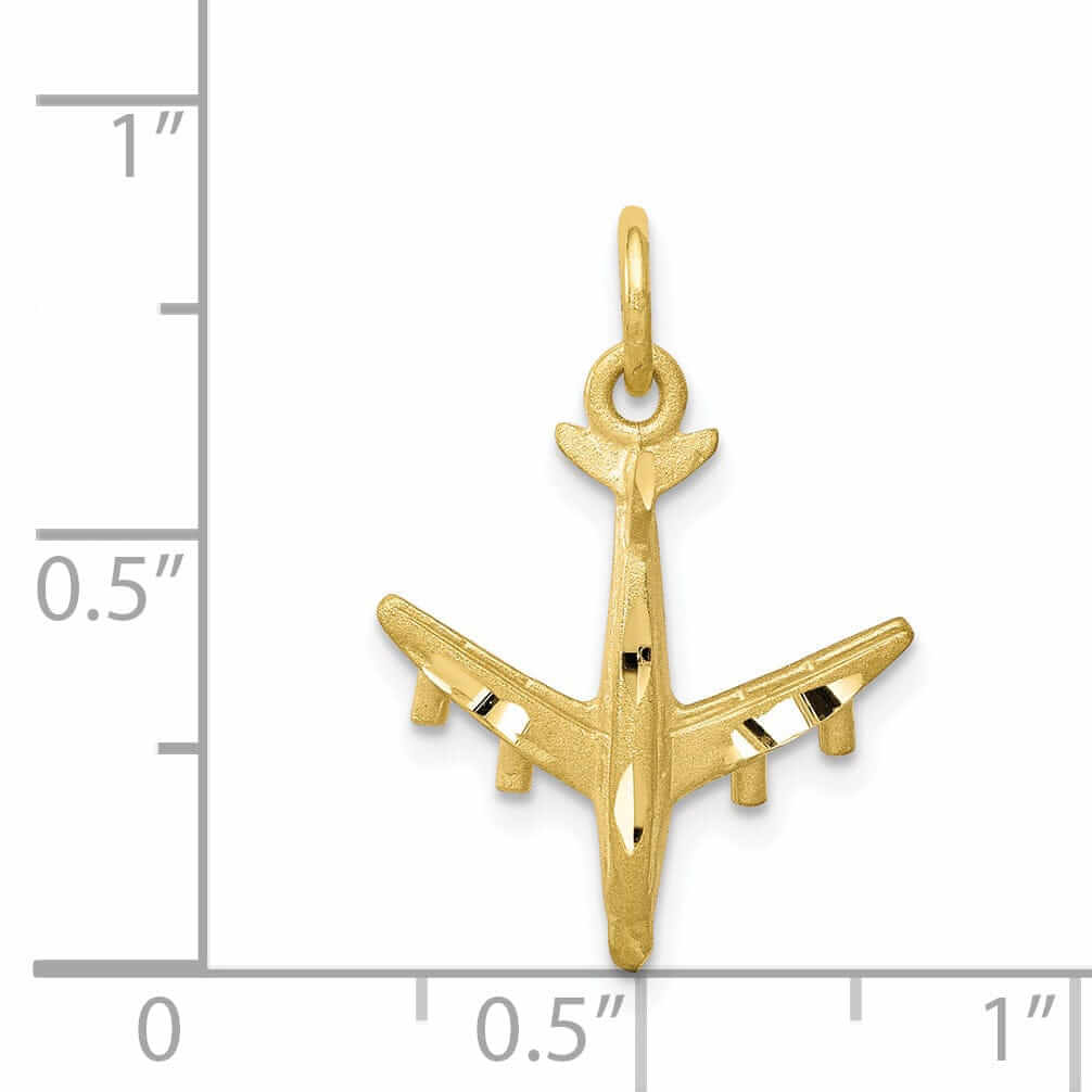 Lovely Rita's Pendants & Charms 10k Yellow Gold Jet Airplane Charm Pendant