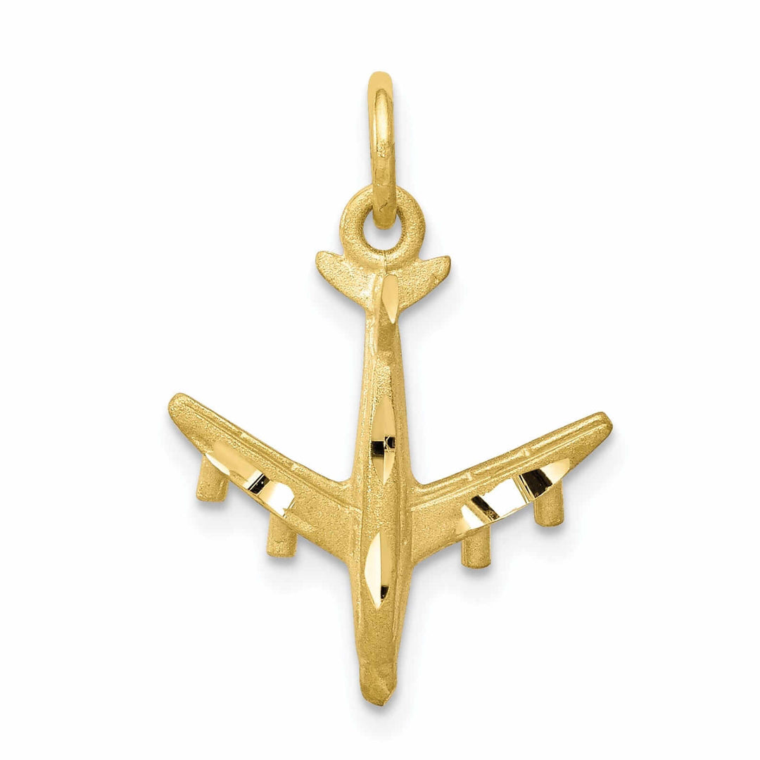 Lovely Rita's Pendants & Charms 10k Yellow Gold Jet Airplane Charm Pendant