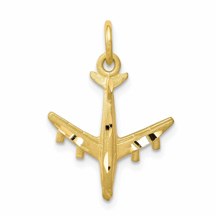 Lovely Rita's Pendants & Charms 10k Yellow Gold Jet Airplane Charm Pendant