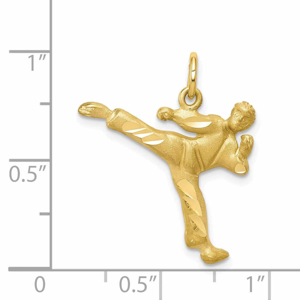 Lovely Rita's Pendants & Charms 10k Yellow Gold Karate Person Kicking Pendant