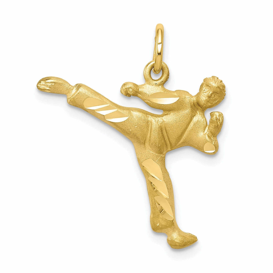Lovely Rita's Pendants & Charms 10k Yellow Gold Karate Person Kicking Pendant