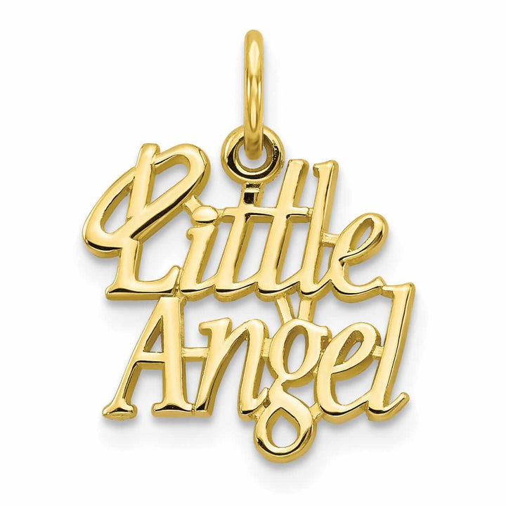 Lovely Rita's Pendants & Charms 10k Yellow Gold Little Angel With Halo Pendant
