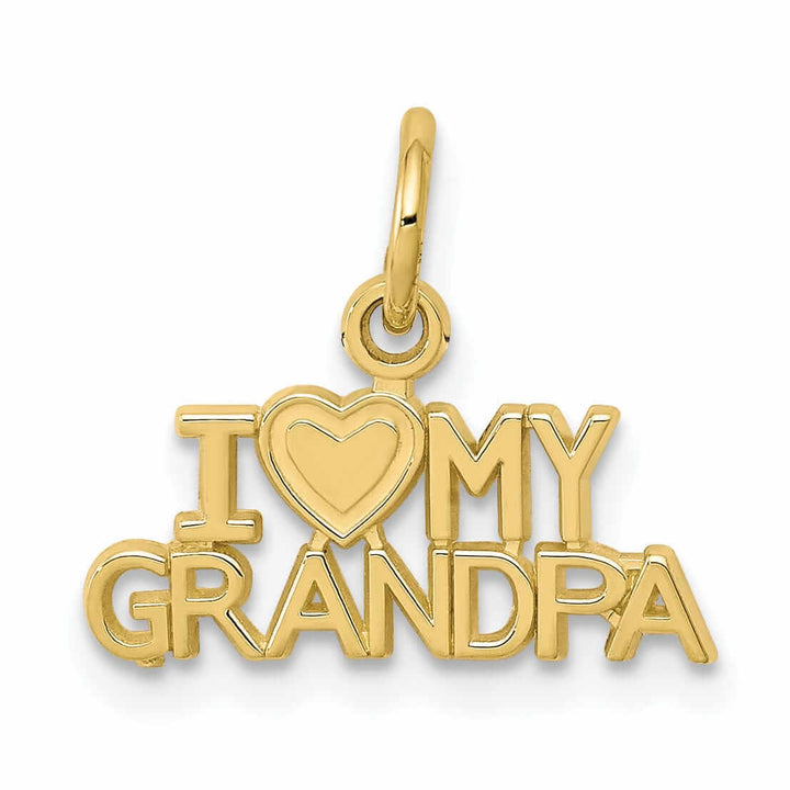 Lovely Rita's Pendants & Charms 10k Yellow Gold Love I My Grandpa Heart Charm