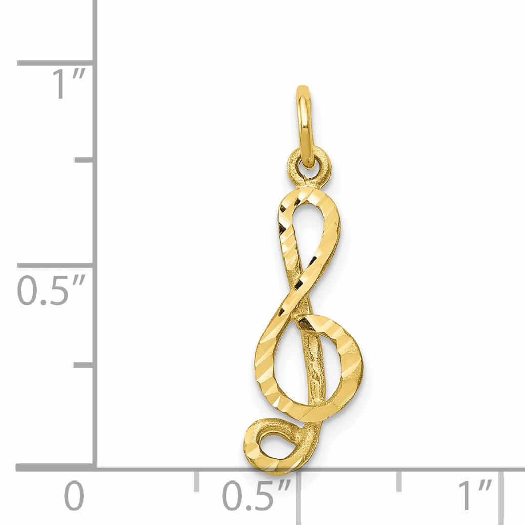 Lovely Rita's Pendants & Charms 10k Yellow Gold Medium Size Treble Clef Pendant