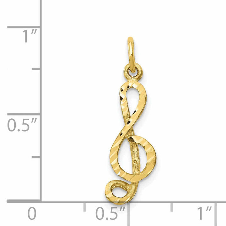 Lovely Rita's Pendants & Charms 10k Yellow Gold Medium Size Treble Clef Pendant