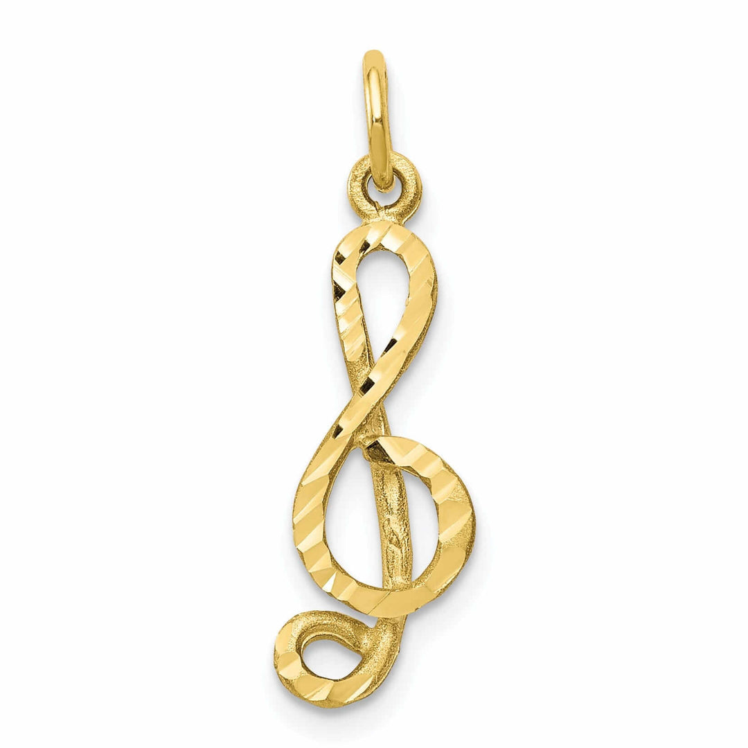 Lovely Rita's Pendants & Charms 10k Yellow Gold Medium Size Treble Clef Pendant